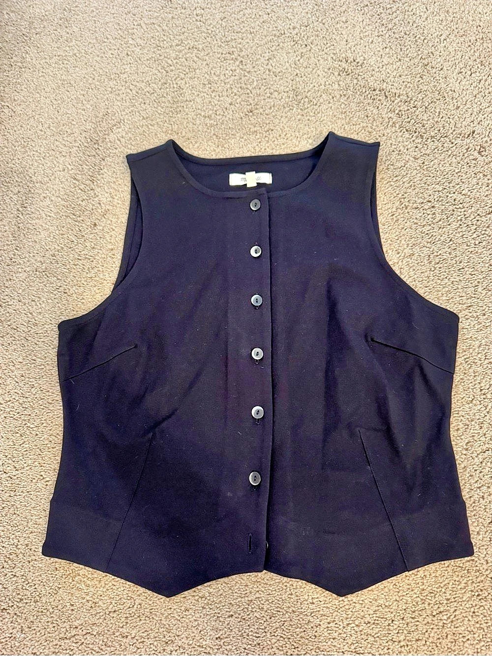 Madewell Scoopneck Vest in Black Size Medium
